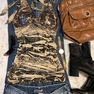 Vintage Animal Print halter top